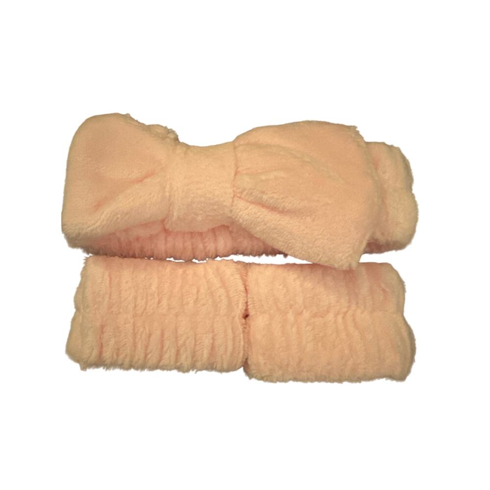 Soft Fleece Fluffy Elastic Headband and Wrist BandMakeup Cosmetic Facial Shower